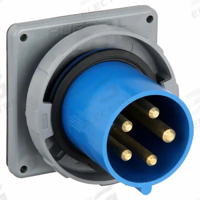 HUBBELL Pin and Sleeve Inlet: Blue, 120/208V AC, Three Phase, 60 A, 4 Pole, 5 Wire - Watertight Inlets