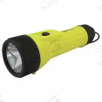 RAILHEAD GEAR Flashlight: 150 lm, 2 hr Run Time at Max. Brightness, 137.2 m Max Beam, Yellow, Body (MPN KE-FL40). Key specifications — Brand: RAILHEAD GEAR; Battery Requirements - Broad: Requires 2 D.