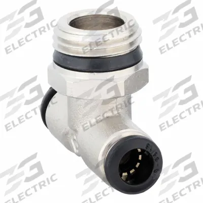 AIGNEP USA Push-Fit Tee Fitting: 8 mm OD x 8 mm OD x 1/2 in Pipe Size, Nickel, Silver - Nickel-Plated Brass Tube Fittings