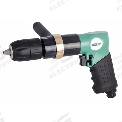 SPEEDAIRE Air-Powered Drill: 1/2 in Chuck, Medium Duty, 400 RPM, 0.5 hp, Keyless - Pistol-Grip Air-Powered Drills
