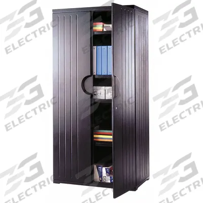 ICEBERG Storage Cabinet: Black, Plastic, 72 in Overall Ht, 36 in Overall Wd - Full Height Storage Cabinets