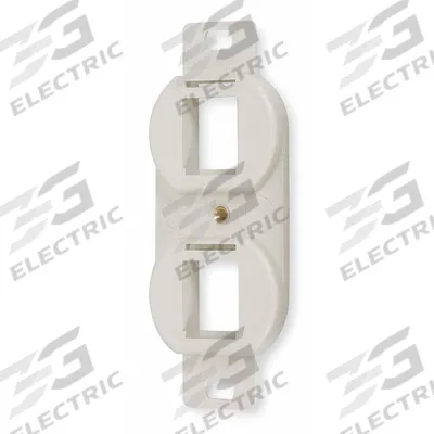 HUBBELL PREMISE WIRING Outlet Frame: Duplex, Off White, 2 Ports - Voice & Data Housings
