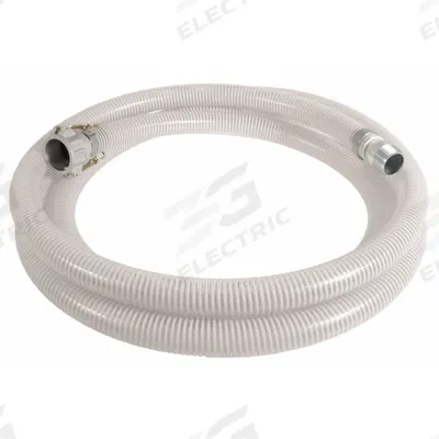 APPROVED VENDOR Suction and Discharge Hose: 1 1/2 in Hose Inside Dia., 90 psi, Clear/White - PVC Water Suction & Discharge Hose Assemblies with PVC Helix Reinforcement