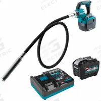 MAKITA Cordless Concrete Vibrator Kit: 40V DC, 88 in Lg, 1 1/2 in Dia, Brushless Motor, 4.0 Ah (MPN GRV02L1). Key specifications — attr117572: 4.0 Ah; attr117574: 40V MAX XGT®; attr117575: Yes; attr117579: Charger; attr117585: Charger; attr117598: 40V DC.