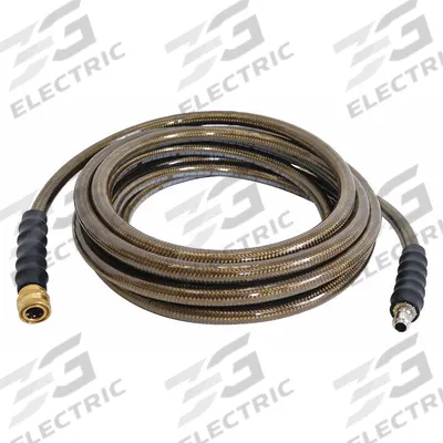 SIMPSON Cold Water Hose: 3/8 in ID, 25 ft Lg, Polyurethane, Brown, 3/8 in x 3/8 in Fitting Size - Simpson Monster Pressure Washer Hose Assemblies