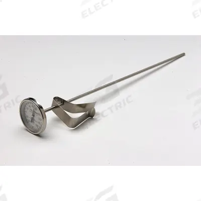 TEL-TRU Laboratory Dial Thermometer: -10°C to 110°C, +/- 1% Accuracy, 12 in Stem Lg - NSF-Rated Vat & Pan Clip-On Dial Thermometers