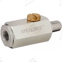 SPEEDAIRE In-Line Compressed Air Lubricator: 1/4 in FNPT x 1/4 in MNPT, 36 cfm, 200°F Max Op Temp (MPN 20Z884). Key specifications — attr112042: Aluminum; attr158753: SPEEDAIRE.