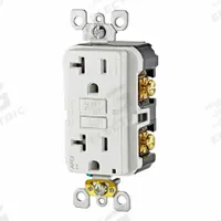 LEVITON Receptacle: Decorator Duplex, 5-20, White, 125V AC, 20 A, 2 Pole / 3 Wire (MPN AFTR2-W)