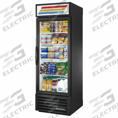 TRUE REFRIGERATION Refrigerated Merchandiser: 78 5/8 in x 27 in x 31 1/2 in, Black, Swing - Glass Door Refrigerator Merchandisers