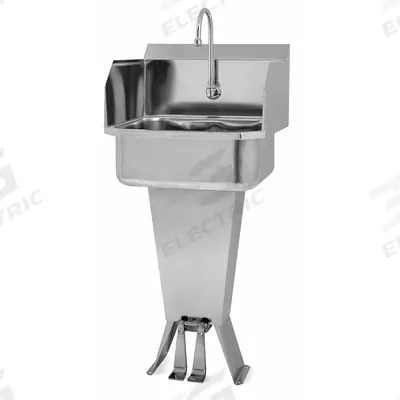 SANI-LAV Hand Sink: 41 1/2 in Overall Ht, 17 in Bowl Lg, 7 in Bowl Dp, 2 gpm Flow Rate - One-Station Freestanding Hand Sinks with Faucets
