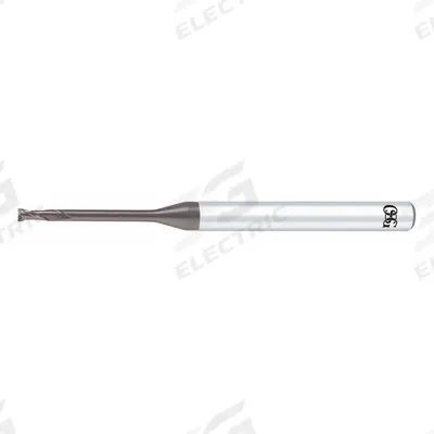 OSG Corner Radius End Mill: Carbide, WXS Coated, 2 Flute, 1 mm Mill Dia, 0.8 mm LOC - Pencil-Neck Carbide Corner-Radius End Mills for Hardened Materials