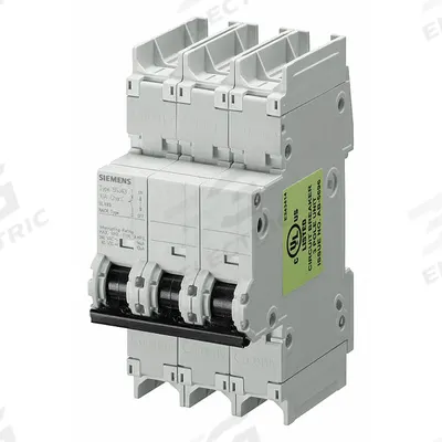 Siemens Miniature Circuit Breaker: 16 A Amps, 125V DC, 14kA at 240V AC - C-Curve, 3-Pole UL489 DIN Rail-Mount Miniature Circuit Breakers