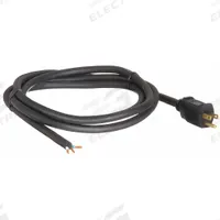 APPROVED VENDOR Power Cord: 8 ft Lg, 3/12, 5-15P Plug, Bare Wire Receptacle, SJO, Rubber, 125V AC (MPN 1TNA1). Key specifications — Brand: APPROVED VENDOR; Jacket Material: Rubber.