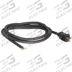 APPROVED VENDOR Power Cord: 8 ft Lg, 3/12, 5-15P Plug, Bare Wire Receptacle, SJO, Rubber, 125V AC (MPN 1TNA1). Key specifications — Brand: APPROVED VENDOR; Jacket Material: Rubber.