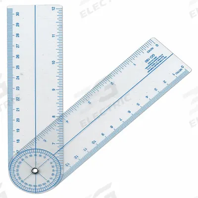 WESTCOTT Manual-Reading Miter Protractor: 0°to 180°, 1mm Graduations, 0.05mm Accuracy - Manual-Reading Miter Protractors