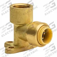 APPROVED VENDOR FNPT Elbow Drop Ear: 3/8 in OD x 3/8 in Pipe Size, Push-to-Connect x FNPT, Brass (MPN LF803DR). Key specifications — Brand: APPROVED VENDOR.