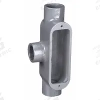 Conduit Outlet Body: Iron, 2 in Trade Size, T Body, 70 cu in Body Capacity, Threaded Hub (MPN OT-6M). Key specifications — Finish: Powder Coated; Includes: Stainless Steel Screws; For Use With: IMC; Brand: HUBBELL KILLARK; Hub Style: Threaded; Mfr. Series: O.