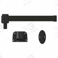 BANNER STAKES Retractable Belt Barrier System: Anchors/Screws, 15 ft Belt Lg, Pattern, Black (MPN PL4132). Key specifications — Frame Color: Black; Brand: BANNER STAKES; Belt Color: Black.
