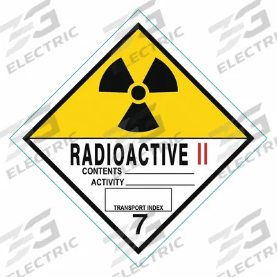 APPROVED VENDOR Container Label: Radioactive II, 4 in x 4 in, 4 in Label Ht, Vinyl - Class 7: Radioactive