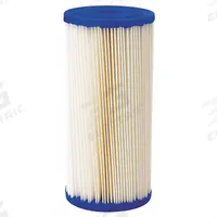 PENTAIR/PENTEK Water Filter Cartridge: 20 micron, Pleated, 20 gpm, 9 3/4 in Overall Ht (MPN 255491-75). Key specifications — Brand: PENTAIR/PENTEK; Filter Media: Resin-Impregnated Pleated-Cellulose Polyester.