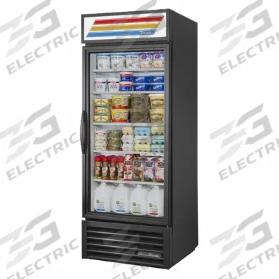 TRUE REFRIGERATION Refrigerated Merchandiser: 78 5/8 in x 30 in x 29 7/8 in, Black, Swing - Glass Door Refrigerator Merchandisers