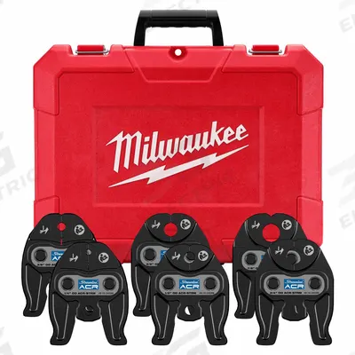 MILWAUKEE Press Jaw Kit: 1/4 in to 7/8 in Pipe, Copper - Jaw & Ring Sets for Compact Press Tools