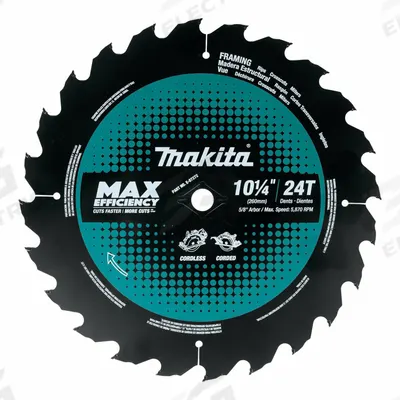 MAKITA Circular Saw Blade: 10 1/4 in Blade Dia., 24 Teeth, 0.09 in Cut Wd - Wood-Cutting Blades