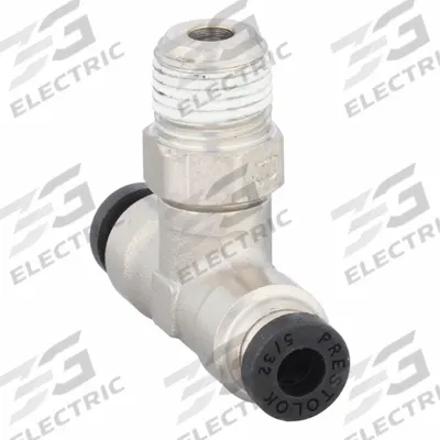 PARKER Push-Fit Tee Fitting: 5/32 in OD x 5/32 in OD x 1/8 in Pipe Size, Brass - Nickel-Plated Brass Tube Fittings