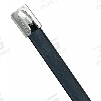 PANDUIT Cable Tie: 14 1/2 in Nominal Lg, 4 in Nominal Max. Bundle Dia., 0.31 in Wd - Coated 316 Stainless Steel Cable Ties