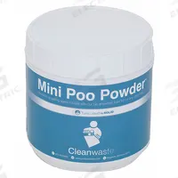 Mini Poo Powder Waste Treatment: Powder, Scoop, 6 1/4 in Overall Lg, 6 1/4 in Overall Wd (MPN D556POW). Key specifications — Material: Powder; Includes: Scoop; Brand: CLEANWASTE; Product Type: Mini Poo Powder Waste Treatment.