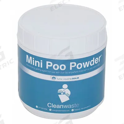 CLEANWASTE Mini Poo Powder Waste Treatment: Powder, Scoop, 6 1/4 in Overall Lg - Portable Toilet Liners & Cleaners