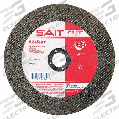 UNITED ABRASIVES-SAIT Abrasive Cut-Off Wheel: Type 1, 4 1/2" x 3/32" x 7/8", Aluminum Oxide, 24 Grit - General Purpose Cut-Off Wheels for Carbon & Stainless Steel