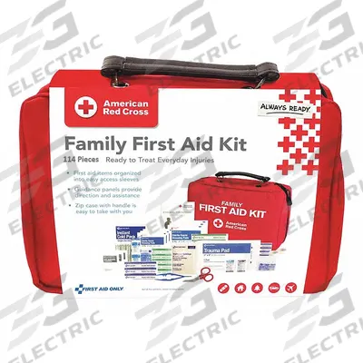 AMERICAN RED CROSS First Aid Kit and Housing: Gen Purpose, 25 People Served, 115 Components - General Purpose First Aid Kits