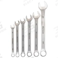 WESTWARD Combination Wrench Set: Alloy Steel, Satin, 6 Tools, 3/8 in to 3/4 in Range of Head Sizes (MPN 4JMC6). Key specifications — attr309520: Satin; attr309519: Alloy Steel; attr324929: WESTWARD; attr309512: Tool Roll; attr309522: No; attr309533: No.