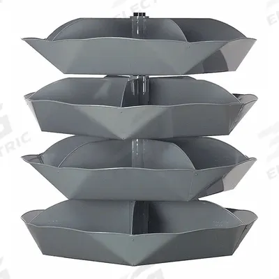 DURHAM MFG Revolving Storage Bin: 46 1/2 in x 44 in, 4 Levels, Scoop Bottom - Revolving Storage Bins with Scoop-Bottom Shelves