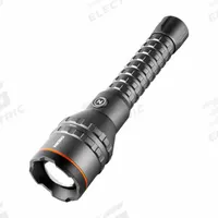NEBO Flashlight: Rechargeable, 10,000 lm, 3.5 hr Run Time at Max. Brightness, 206 m Max Beam, Gray (MPN NEB-FLT-1029). Key specifications — Charger Style Included: USB Cord; Brand: NEBO; Battery Requirements - Broad: Includes Rechargeable.