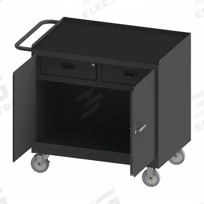 DURHAM MFG Mobile Cabinet Workbench: 36 in x 24 in, Rubber, 1,200 lb Overall Load Capacity - Mobile Cabinet Benches with Drawers