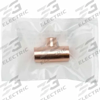 STREAMLINE Sweat Fitting Tee: 1 in CTS x 1 in CTS x 3/4 in CTS, Cup x Cup x Cup - Clean & Bagged Wrot Copper Tube Fittings