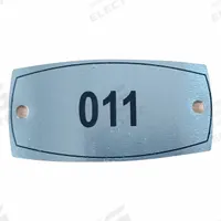APPROVED VENDOR Locker Number Plate: 2 1/4 in x 1 in, 1 Plates, 11 to 25, Aluminum, Gray, 804UN0. Key specifications — Manufacturer Part Number: 804UN0; Brand: APPROVED VENDOR; Includes: (2) Mounting Bolts and Nuts; Material: Aluminum; Number Range: 11 to 25; Color: Gray.