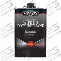 MINWAX Finish: Varnish, Interior, Oil, 1 pt Container Size, Wood, Gloss, Clear, Semi-Transparent (MPN 40900000). Key specifications — Brand: MINWAX; Transparency: Semi-Transparent; Use Location: Interior; Sheen: Gloss; Sub-Brand: Wipe-On; Color: Clear.