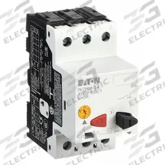 EATON Manual Motor Protector: Non-Reversing, 3 Poles, 0.4 A, Thermal Protection, Push Button (MPN XTPBP40BC1). Key specifications — Maximum Voltage Rating: 600V AC; Brand: EATON; Thermal Units Required: None (Starter Includes Integrated Thermal Units); Frame Size (Width): 45mm (B Frame).