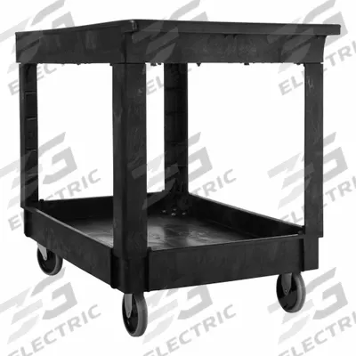 RUBBERMAID COMMERCIAL PRODUCTS Utility Cart: 500 lb, 2 Shelves, 26 in L x 33 in W Self, Black - General Purpose Utility Carts