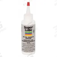 SUPER LUBE Air Tool Oil: Synthetic, -40°F Min. Op Temp., 650°F Max. Op Temp., NSF H1, Food Grade (MPN 12004). Key specifications — attr1321222: Synthetic; attr1321226: 80W; attr1321227: 161; attr1321244: SUPER LUBE; attr1321245: Bottle.