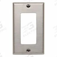 LEVITON Wall Plate: Decorator-Rocker, 1 Gang, Silver, Midsize Size (MPN SSJ26-40). Key specifications — Brand: LEVITON; Material: Stainless Steel.