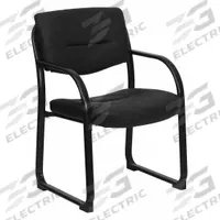 FLASH FURNITURE Frame Chair: Black, Black, 0 Casters/Glides, 23 in Overall Wd, 34 in Overall Ht (MPN BT-510-LEA-BK-GG). Key specifications — Brand: FLASH FURNITURE; Back Material: Faux Leather; Seat Material: Faux Leather; Chair Material: Faux Leather.