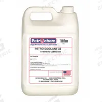 PETROCHEM Compressor Oil: 1 gal, Jug, 5 SAE Grade, 32 ISO Viscosity Grade, 158 Viscosity Index (MPN PETRO-COOLANT 32-001). Key specifications — attr59744: 158; attr59746: 32; attr59736: No; attr59735: Jug; attr59738: Petro-Coolant 32; attr59749: 5.