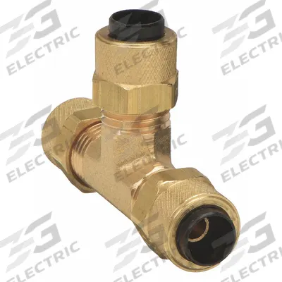 PARKER Compression Tee Fitting: 5/16 in OD x 5/16 in OD x 5/16 in OD Fitting Size, Brass - Standard Sleeve Brass Compression Fittings