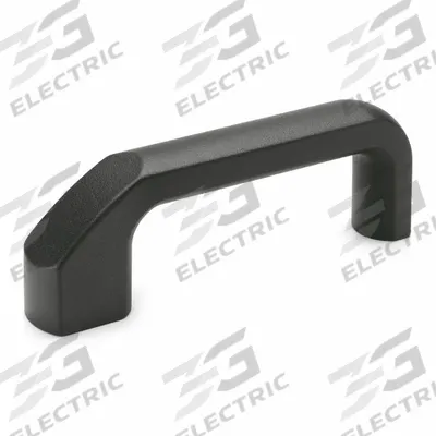 JW WINCO Pull Handle: Unthreaded Holes, Aluminum, Black - Load-Rated Bridge Handles
