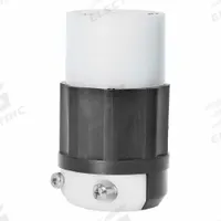 LEVITON Locking Connector: Non-NEMA, Black/White, 120/208V AC, 30 A Current Rating, 4 Poles, 4 Wires (MPN 3433-C). Key specifications — Brand: LEVITON.