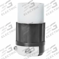 LEVITON Locking Connector: Non-NEMA, Black/White, 120/208V AC, 30 A Current Rating, 4 Poles, 4 Wires (MPN 3433-C). Key specifications — Brand: LEVITON.